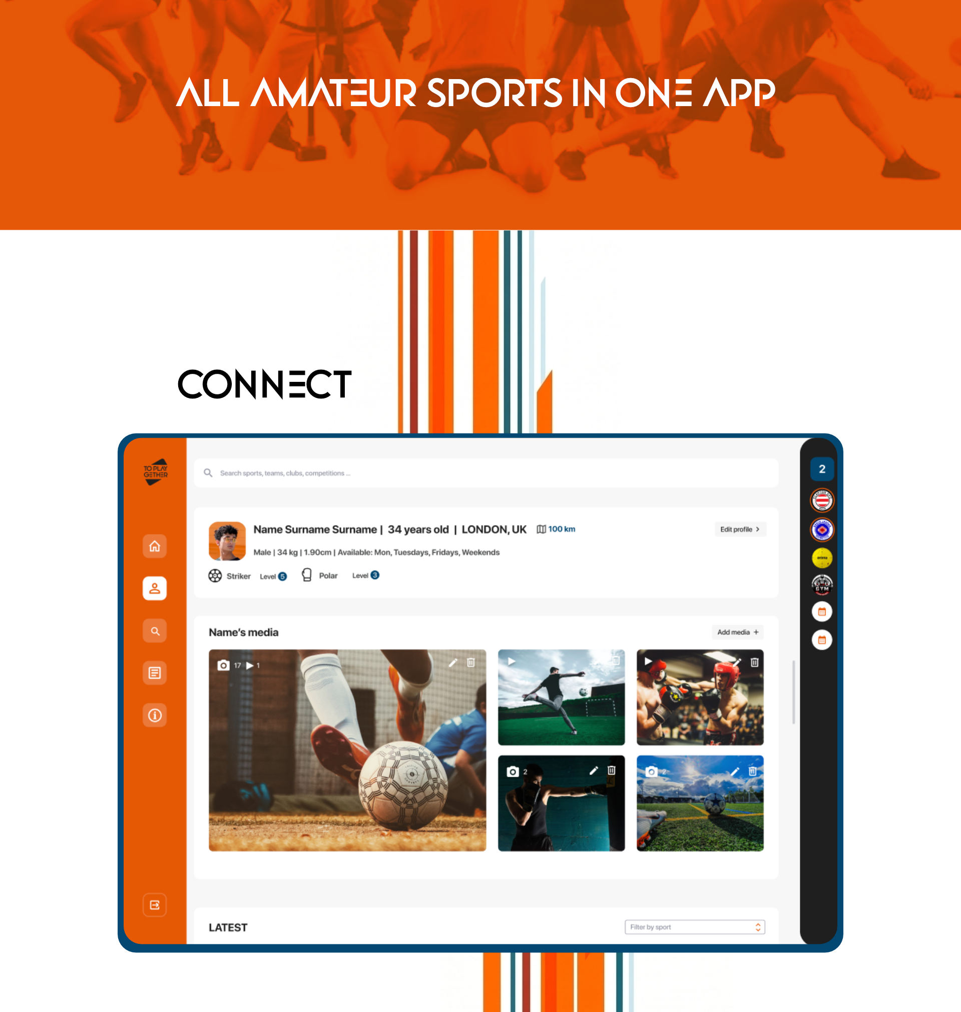 Toplaygether sports amateur app